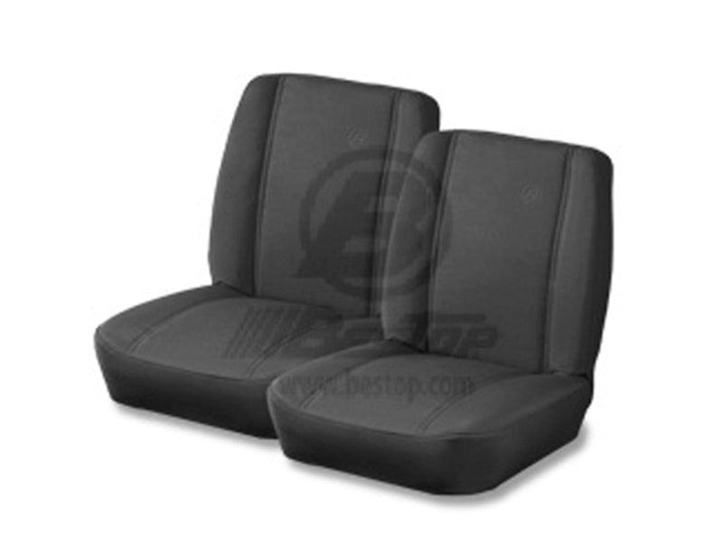 Bestop 55-83 Jeep Cj5 Front Trailmax II Classic Seat (All Vinyl Black Crush)