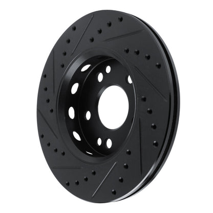 R1 Concepts R1 90-92 Mercedes-Benz 300E Front Right Drilled & Slotted Black Brake Rotor