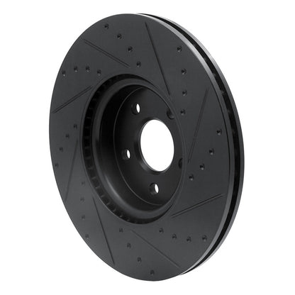 R1 Concepts R1 04-19 Ford Focus Front Left Drilled & Slotted Black Brake Rotor