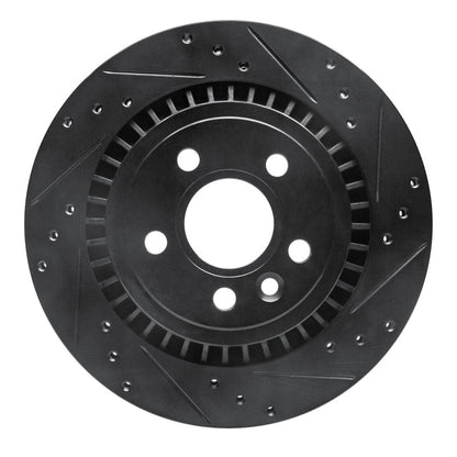 R1 Concepts R1 07-18 Volvo S60 Rear Right Drilled & Slotted Black Brake Rotor