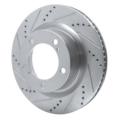 DFC 07-22 Lexus LX570 Front Left Drilled & Slotted Silver Brake Rotor