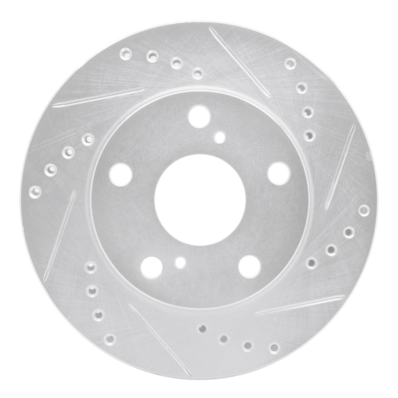 R1 Concepts R1 92-01 Toyota Camry Front Right Drilled & Slotted Silver Brake Rotor