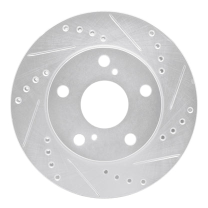 R1 Concepts R1 92-01 Toyota Camry Front Right Drilled & Slotted Silver Brake Rotor