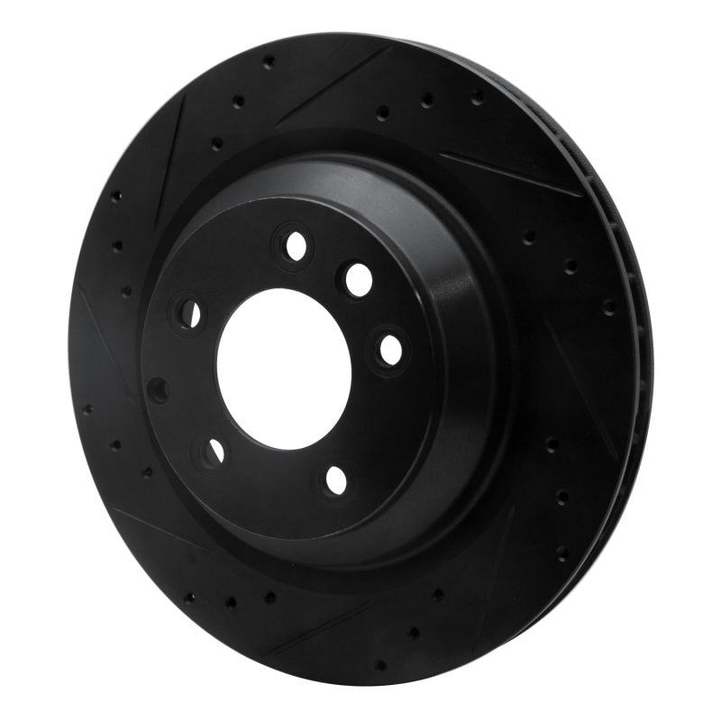 R1 Concepts R1 05-18 Porsche Cayenne Rear Left Drilled & Slotted Black Brake Rotor