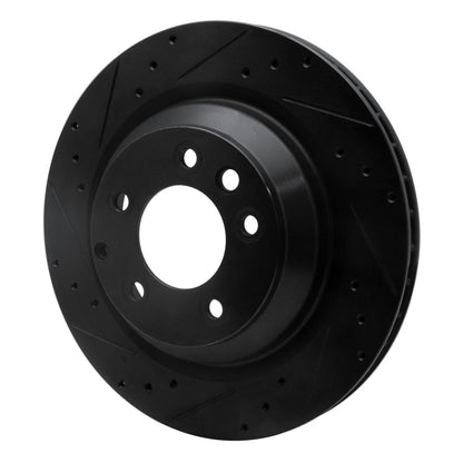 R1 Concepts R1 05-18 Porsche Cayenne Rear Left Drilled & Slotted Black Brake Rotor
