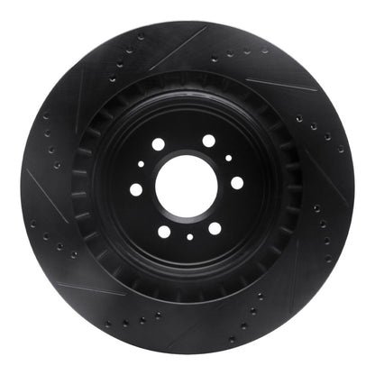 R1 Concepts R1 04-11 Cadillac CTS Rear Right Drilled & Slotted Black Brake Rotor