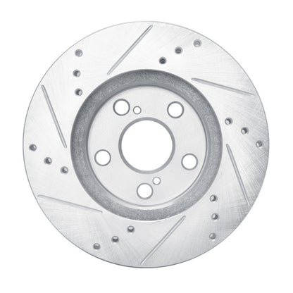 R1 Concepts R1 10-17 Lexus CT200H Front Right Drilled & Slotted Silver Brake Rotor