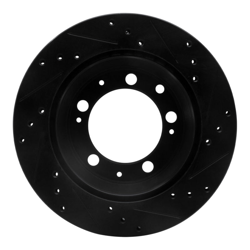R1 Concepts R1 77-88 Porsche 924 Rear Left Drilled & Slotted Black Brake Rotor