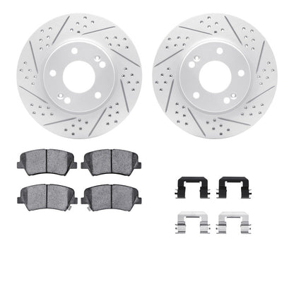 R1 Concepts R1 12-16 Hyundai Elantra GT Front Drill/Slot Carbon Coated Rotor Set w/Optimum Pads