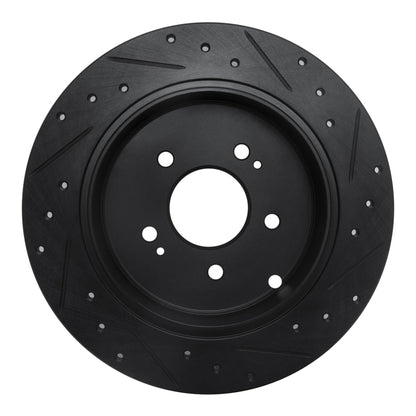 R1 Concepts R1 04-11 Mitsubishi Grandis (Mexico) Rear Left Drilled & Slotted Black Brake Rotor