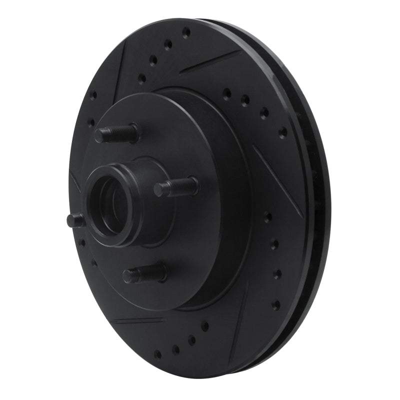 R1 Concepts R1 87-88 Ford Thunderbird Front Left Drilled & Slotted Black Brake Rotor