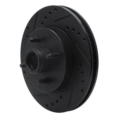 R1 Concepts R1 87-88 Ford Thunderbird Front Left Drilled & Slotted Black Brake Rotor