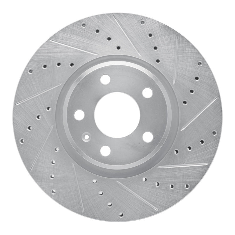 R1 Concepts R1 11-17 Audi A5 Front Right Drilled & Slotted Silver Brake Rotor