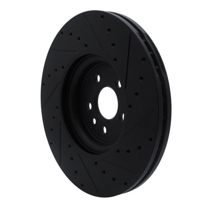 R1 Concepts R1 2017-2020 Jaguar F-Pace Front Left Drilled & Slotted Black Brake Rotor