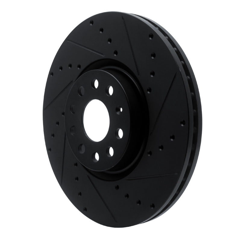 R1 Concepts R1 18-25 Volkswagen ATLAS Front Right Drilled & Slotted Black Brake Rotor