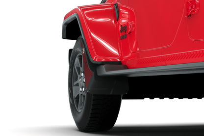 Rally Armor 19-25 Jeep Gladiator JT (Incl. Overland/Sport/Sport S) Black Mud Flap w/Met. Black Logo