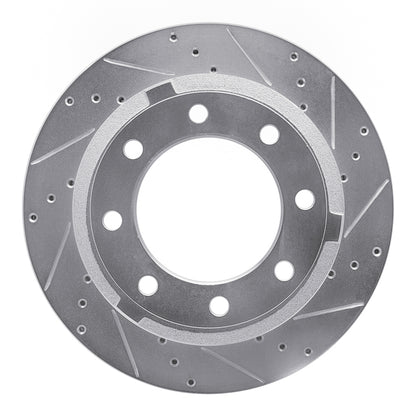 R1 Concepts R1 11-22 Ford F-350 Super Duty 2WD Rear Right Drilled & Slotted Silver Brake Rotor