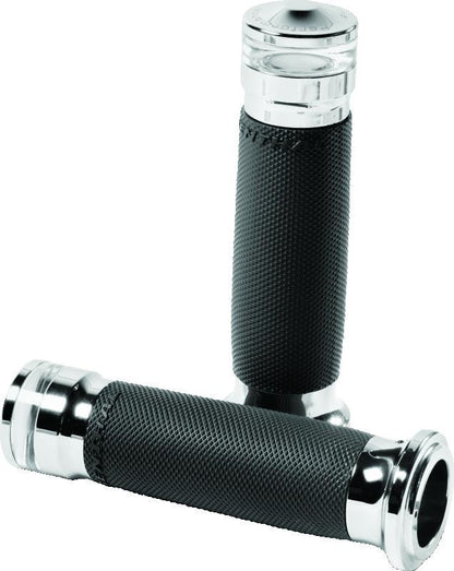 Performance Machine Contour Led Handle Grip Set - Chrome