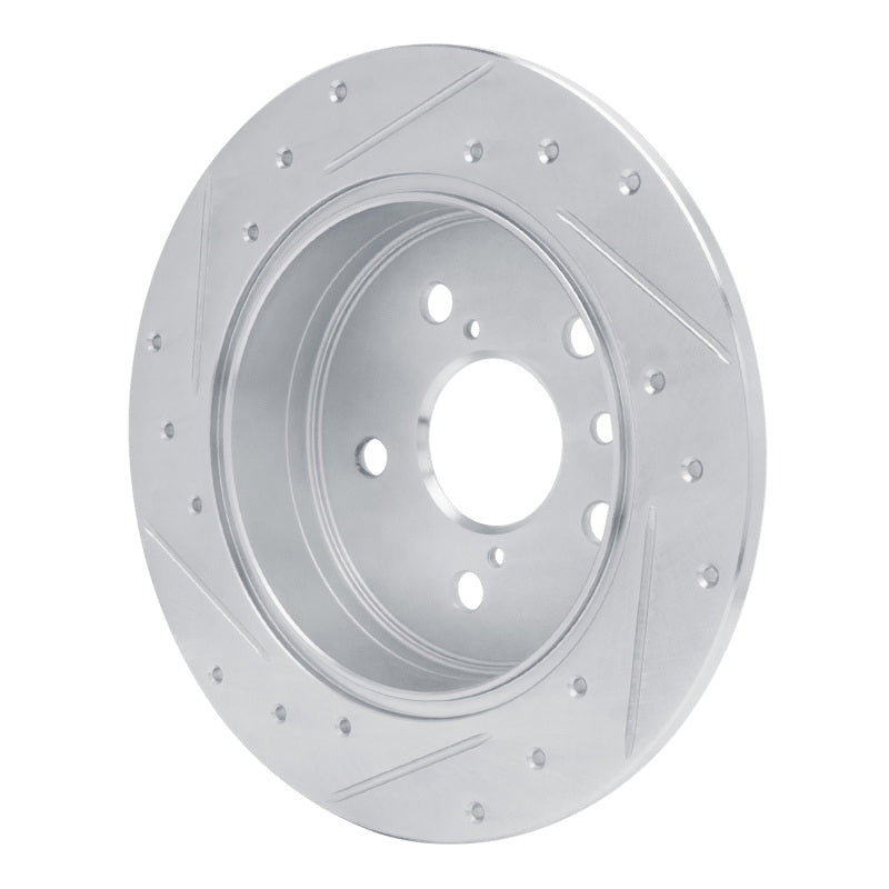R1 Concepts R1 18-24 Toyota Camry Rear Right Drilled & Slotted Silver Brake Rotor