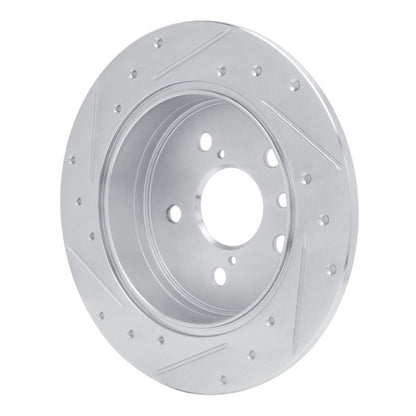 R1 Concepts R1 18-24 Toyota Camry Rear Right Drilled & Slotted Silver Brake Rotor