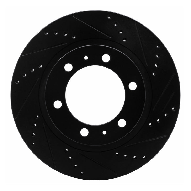 R1 Concepts R1 05-23 Toyota Tacoma Front Right Drilled & Slotted Black Brake Rotor