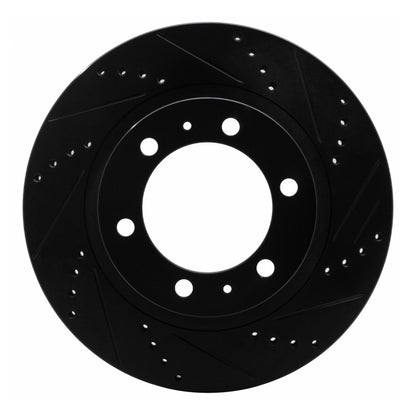 R1 Concepts R1 05-23 Toyota Tacoma Front Right Drilled & Slotted Black Brake Rotor