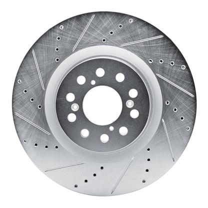 R1 Concepts R1 17-25 Acura Integra Front Left Drilled & Slotted Silver Brake Rotor