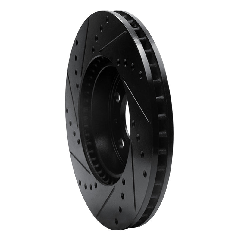 R1 Concepts R1 95-04 Volvo S90 Front Right Drilled & Slotted Black Brake Rotor