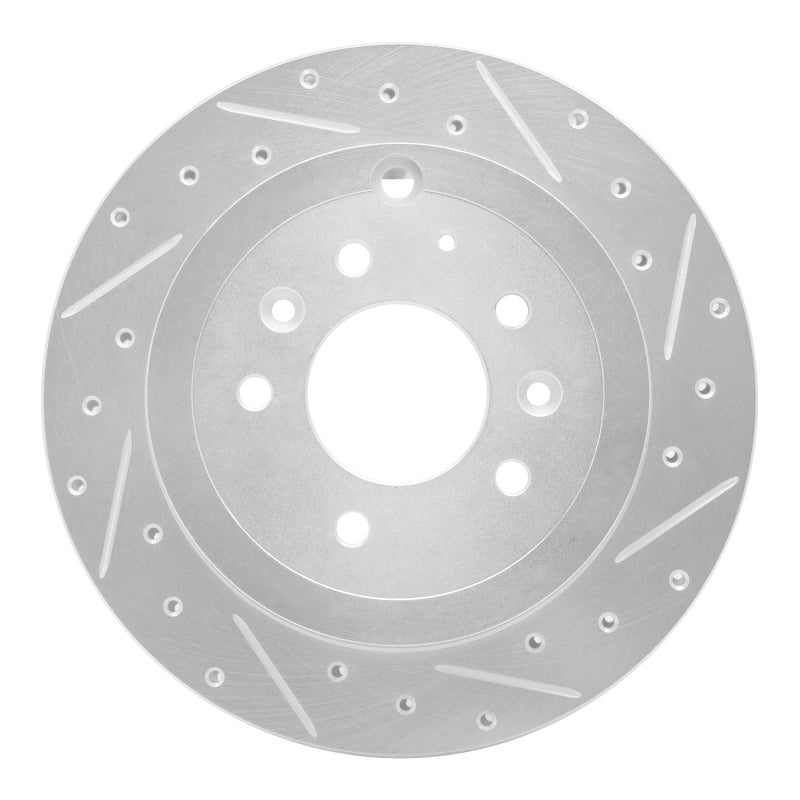 R1 Concepts R1 07-12 Ford Edge Rear Right Drilled & Slotted Silver Brake Rotor