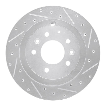 R1 Concepts R1 07-12 Ford Edge Rear Right Drilled & Slotted Silver Brake Rotor