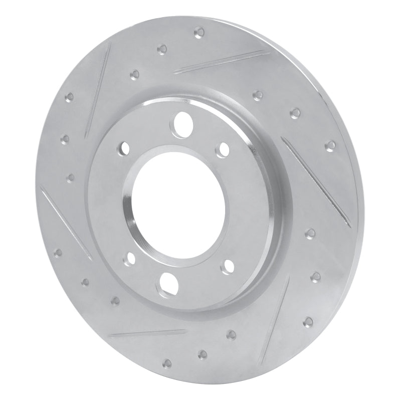 R1 Concepts R1 71-89 Peugeot 505 Rear Left Drilled & Slotted Silver Brake Rotor