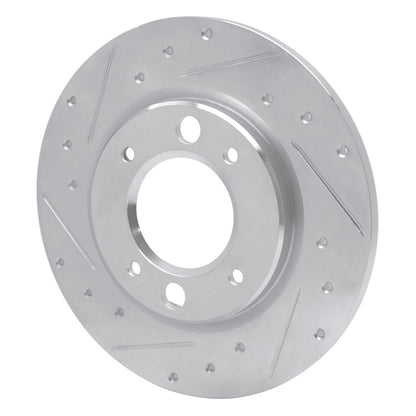 R1 Concepts R1 71-89 Peugeot 505 Rear Left Drilled & Slotted Silver Brake Rotor