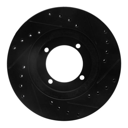 R1 Concepts R1 92-98 Hyundai Tiburon Front Left Drilled & Slotted Black Brake Rotor