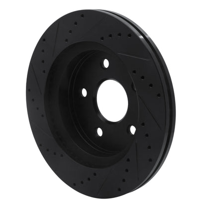 R1 Concepts R1 02-24 Chrysler ASPEN Front Right Drilled & Slotted Black Brake Rotor