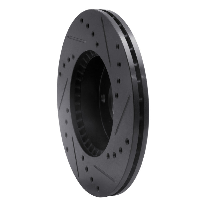 R1 Concepts R1 99-07 Suzuki Aerio Front Left Drilled & Slotted Black Brake Rotor