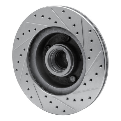 R1 Concepts R1 1974-1980 Ford Granada Front Left Drilled & Slotted Silver Brake Rotor
