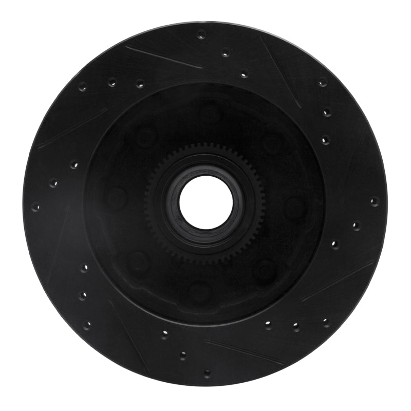 R1 Concepts R1 1994-1999 Dodge Ram 2500 Front Left Drilled & Slotted Black Brake Rotor