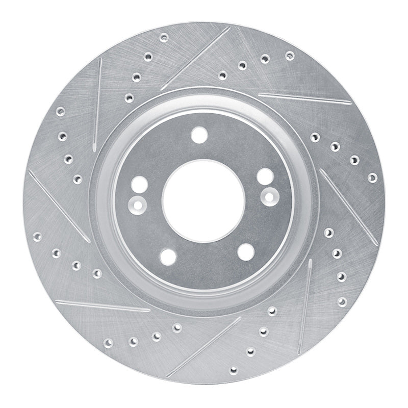 R1 Concepts R1 17-20 Kia Cadenza Front Left Drilled & Slotted Silver Brake Rotor