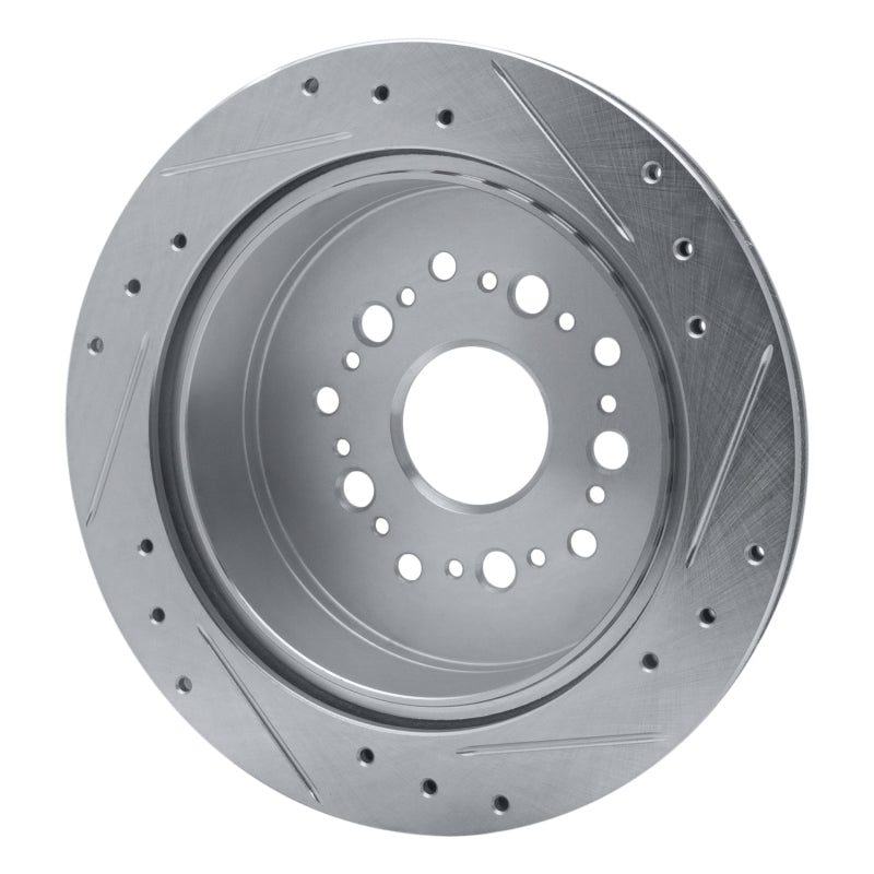 R1 Concepts R1 92-98 Lexus SC300 Rear Left Drilled & Slotted Silver Brake Rotor