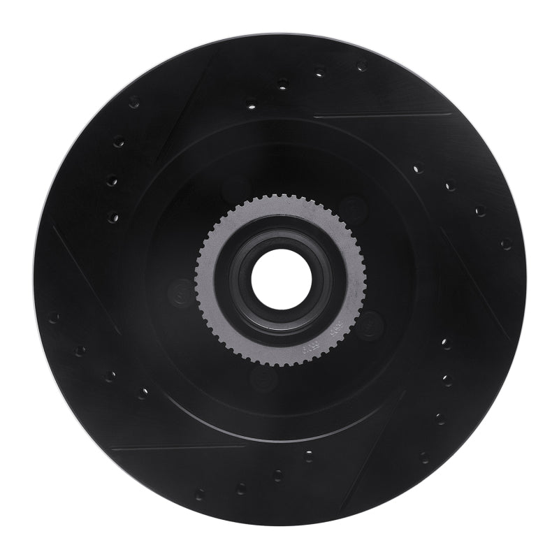 R1 Concepts R1 1992-2002 Chevrolet Tahoe Front Right Drilled & Slotted Black Brake Rotor