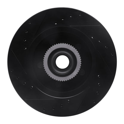 R1 Concepts R1 1992-2002 Chevrolet Tahoe Front Right Drilled & Slotted Black Brake Rotor