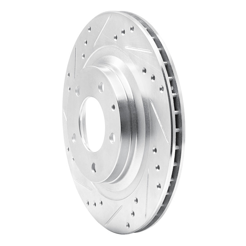 R1 Concepts R1 93-95 Mazda RX-7 Rear Left Drilled & Slotted Silver Brake Rotor