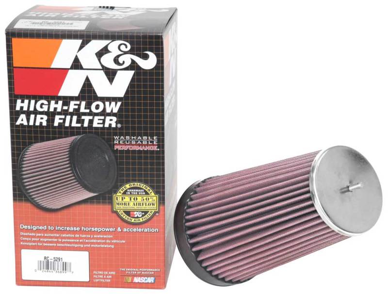 K&N Engineering K&N Universal Clamp-On Air Filter 2-3/4in Flange 3-1/2in T 8-1/4in Height