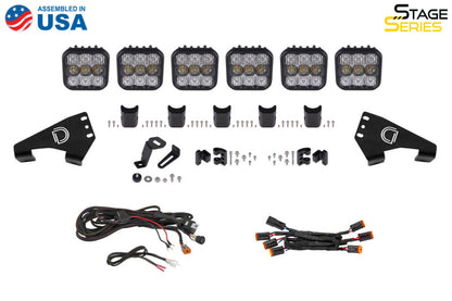 Diode Dynamics 20-Present Polaris RZR SS5 Pro CrossLink Roof - White Combo Lightbar Kit