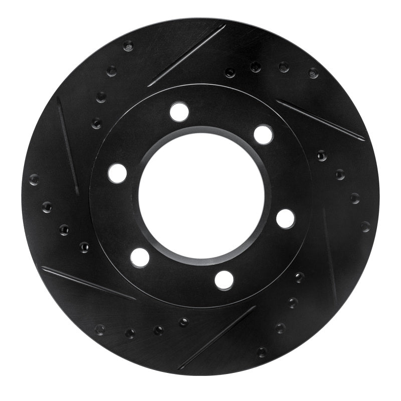 R1 Concepts R1 71-91 Chevrolet K10 Front Left Drilled & Slotted Black Brake Rotor