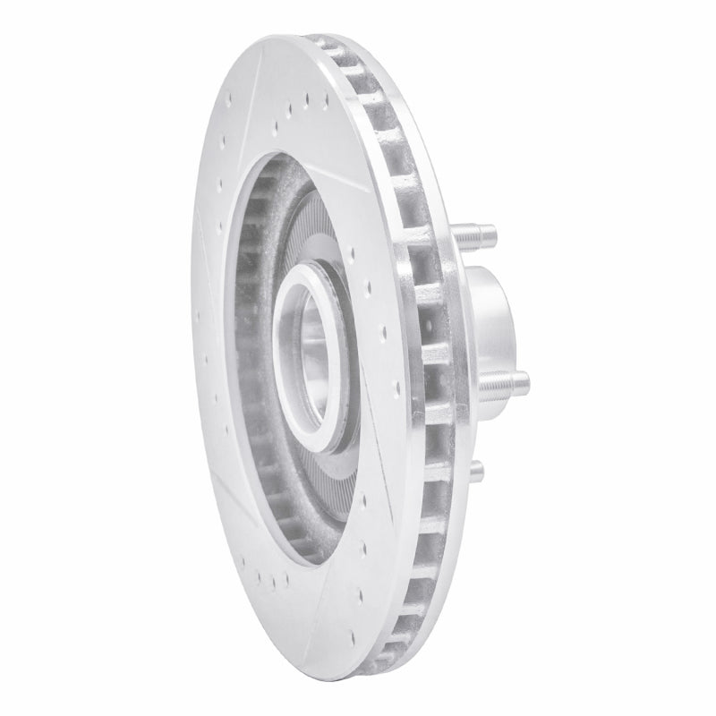 R1 Concepts R1 84-87 Lincoln CONTINENTAL Front Right Drilled & Slotted Silver Brake Rotor