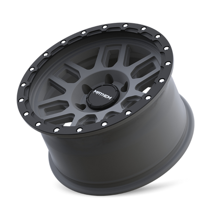 Mayhem 8304 Delta 17x9 / 6x139.7 BP / -12mm Offset / 106mm Hub Matte Gunmetal- Matte Black Lip Wheel