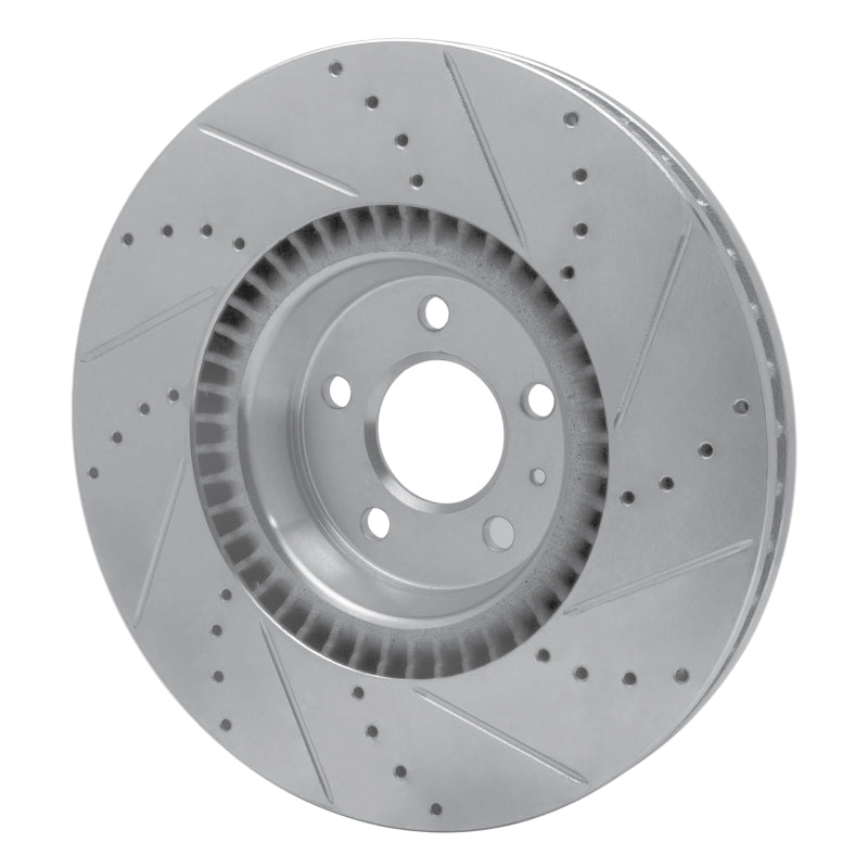 R1 Concepts R1 2012-2018 Audi A6 Quattro Front Left Drilled & Slotted Silver Brake Rotor