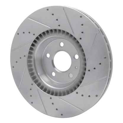 R1 Concepts R1 2012-2018 Audi A6 Quattro Front Left Drilled & Slotted Silver Brake Rotor