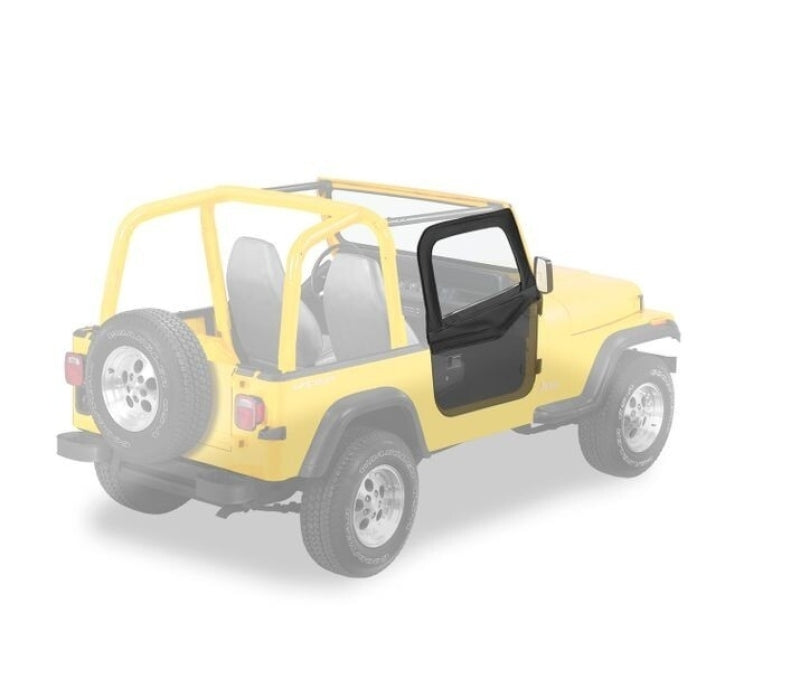 Bestop 88-95 Jeep Wrangler YJ Upper Fabric Doors (Rounded Upper Corner Black Crush)